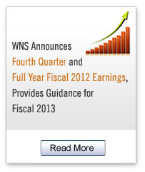 WNS Announces fourth Quarter Fiscal 2013 Earnings